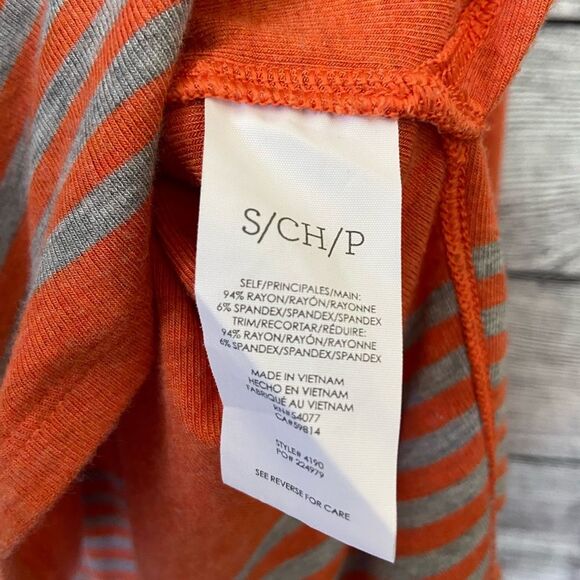 Cabi Hangout Tee v-neck orange striped top size small - Picture 14 of 16